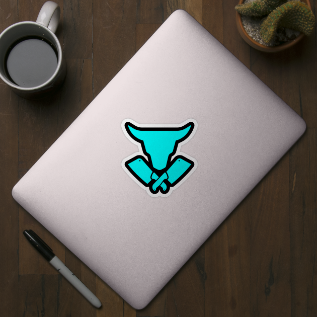 Butcher Crossed Cleavers Butcher Sticker TeePublic